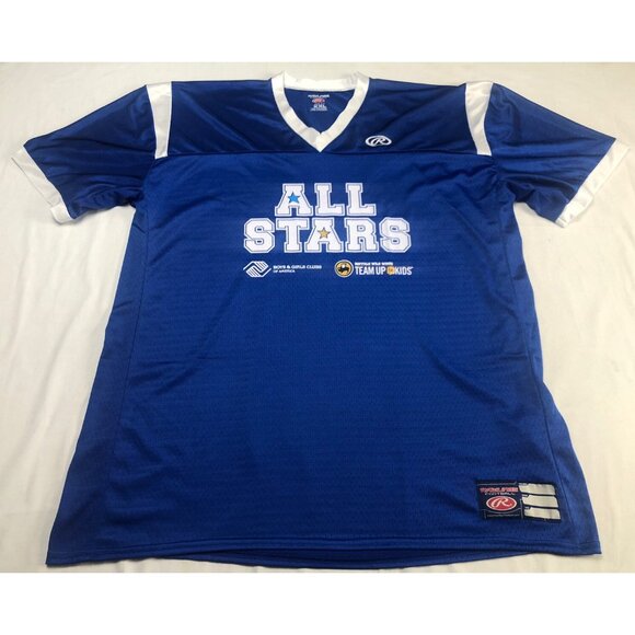 Rawlings Football Jersey Men Size 2XL All Stars Blue White Boys & Girls Club - Picture 1 of 9